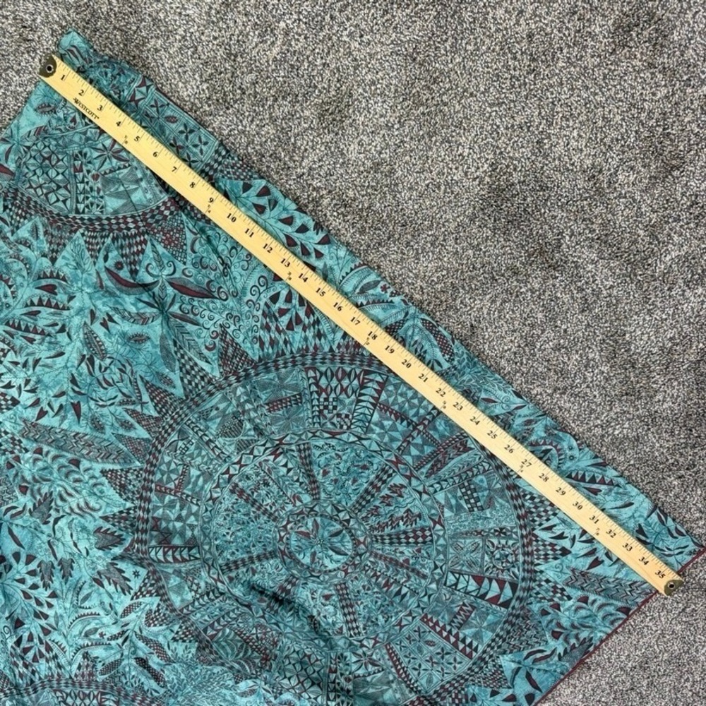 Peruvian Connection Teal Handkerchief Hem Midi Skirt Womens 8 Pima Cotton Casual - Picture 9 of 10